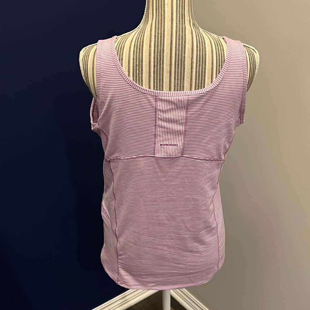Duluth Trading Women's Pier Genius Shelf Bra Tank- Lilac & White Stripe - Picture 4 of 11